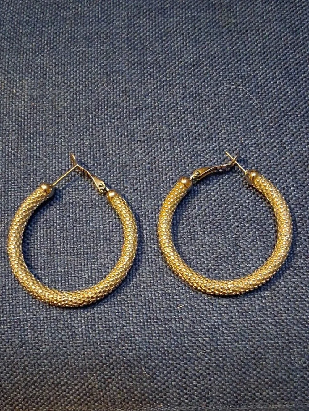 Silver Textured Hoop Earrings - Classic Women's Jewelry